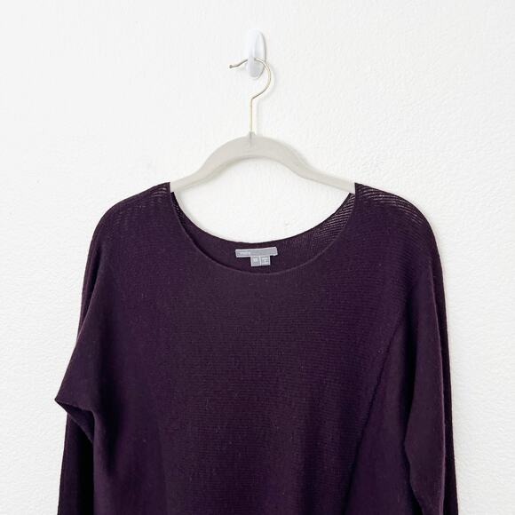 [Vince] Purple Cashmere Wool Blend Pullover Round Neck Slouchy Sweater Size XS - Picture 9 of 11